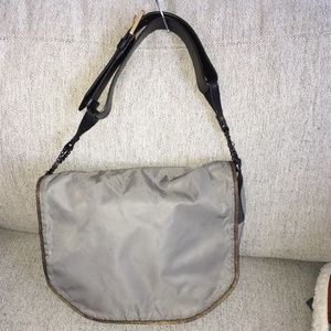 Stuart Weitzman Y2K Style Gold Mesh Trim Nylon Bag